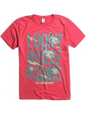 NWT Hot Topic All Time Low I Don't Believe In Saints Red Band T-Shirt Size M
